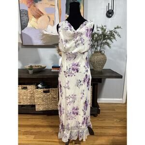 Vintage Y2K Be Smart Floral Fairy Dress Womens Size 9/10 Purple Romantic 90